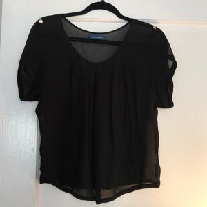 Black shear top, lightly worn